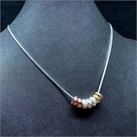 Sterling Silver Ring Beads Necklace