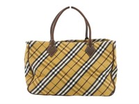 Burberry Yellow Blue Label Canvas Tote Bag