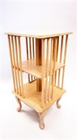 STAINED OAK REVOLVINIG BOOK STAND