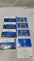 4 U.S $1 proof coins sets