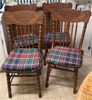 4pc Wood Press Back Dining Chairs