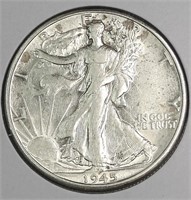 1945-D USA 90% Silver Walking Liberty Half Dollar