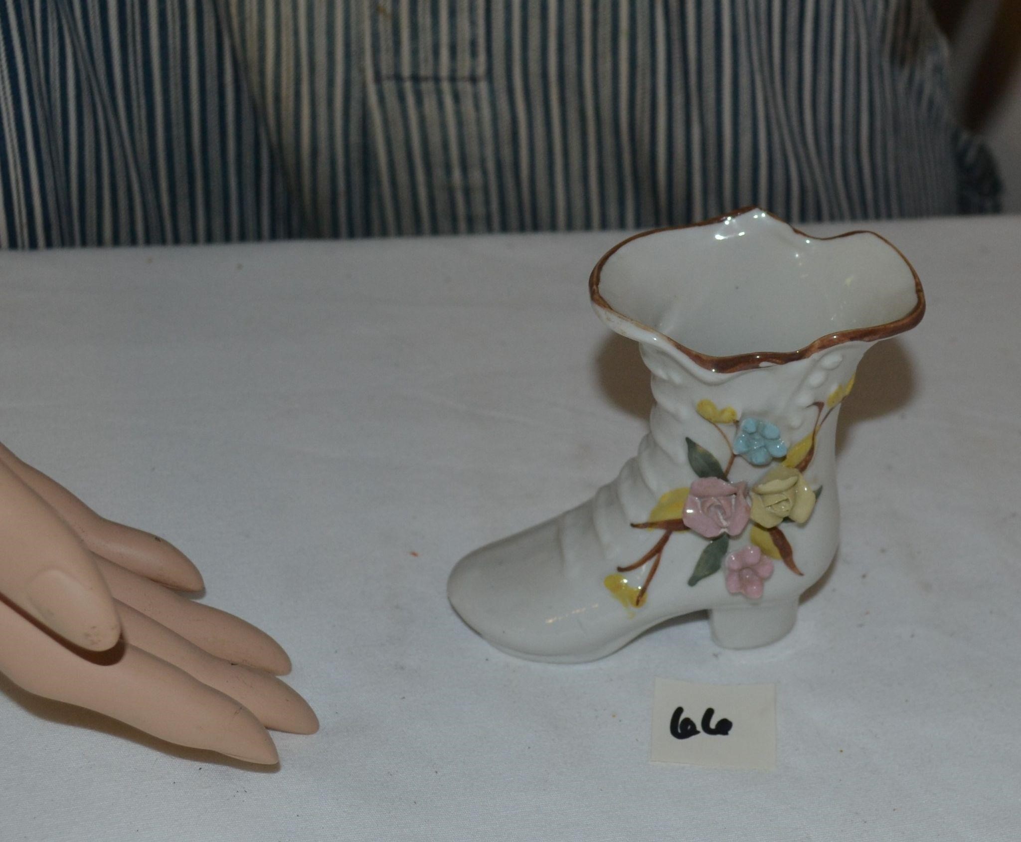 Capodimonte Style miniature Porcelain Boot