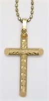 20" 14K Necklace w/10K Gold Etched Cross
