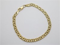 Beautiful 14K Gold Link Chain Bracelet 5.4 Grams