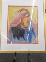 Framed "Diane with Parrot" Print