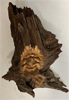 Carved Wood Face Figure