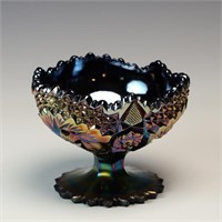 Vintage Fenton Carnival Glass pedestal bowl