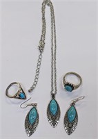 Turquoise & Silver Fashion Jewelry