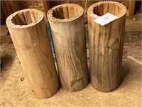 3  wooden table pedestals