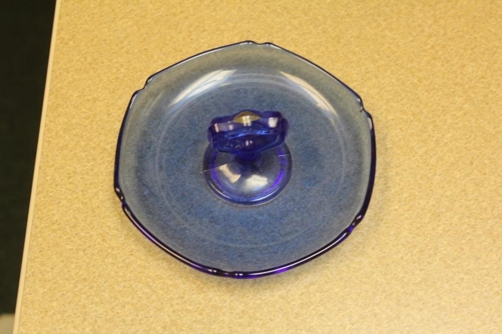 Small Cobalt Blue Glass Trinket Tray