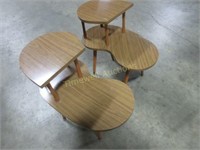 Mid-Century modern funky kidney step end tables