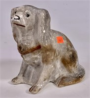Chalk Spaniel, 8" tall, 8" long, colors are worn.