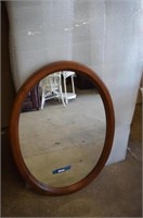 Ethan Allen Oval Wood-Framed Wall Mirror