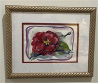 Red Camelia Painting