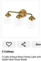 MSRP $78 Brass Vanity Light 3 Bulb
