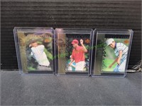 (3) 2001 Upper Deck Tiger Woods Golf Trading Cards