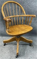 Oak Barrel Back Office Chair