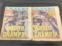 Pair of Toronto Sun Oct 25, 1992 Blue Jays World S