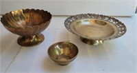 Brass bowls. 9½", 7" & 3¾"