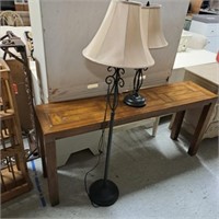 Drexel Sofa Table, Floor Lamp, Table Lamp