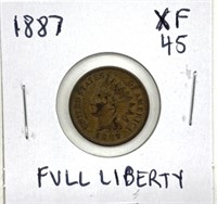 1887 Full Liberty Indian Head Cent