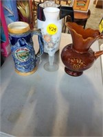 ASSORTED VASES AND STIEN