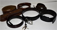 Seven Men's Leather Belts. Eel Skin, Reversible