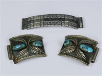 Sterling & Turquoise Watch Tips, Native American