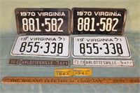 Collection of vintage Virginia license plates
