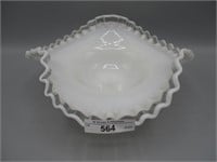Fenton 8" crystal crest tri-corner bowl