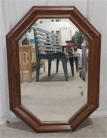 (W)  Wooden Framed Hanging Mirror (29"x20.5")