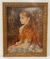 (Z) Framed Painting Of A Girl.( Appr 19in x 23in)