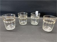 4 vtg retro juice/shot glasses 2.25"h