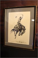 Remington Bucking Bronco Cowboy Print