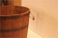 Lg Wooden Furkin/Bucket Wire Bails/Handles