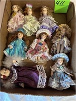 Qty 8 Ceramic Dolls