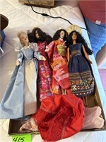 4qty Asst Country Barbie Dolls