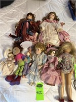 Qty 8 Misc Dolls