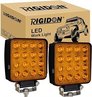 RIGIDON 2Pcs Square Led Work Light, 3D 4 inch 48W