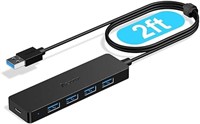 Aceele 4-Port USB 3.0 Hub, Ultra-Slim Data USB