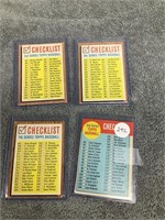 3 - 1962 Unmarked Checklist Cards and 1 - 1963