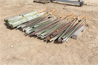 (60) 6FT T-Style Fence Posts and (5) 8FT Wooden