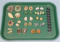 18pc. Vintage Signed Costume Jewelry