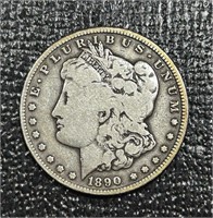 1890-CC US Morgan Dollar *Carson City VF+
