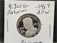 Panama 1976 9.3 Gram Platinum Coin