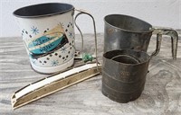 Lot of Three Vintage Sifters!  Great for Decor or