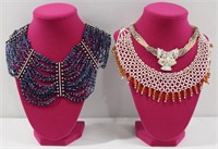 3pc Hand Beaded Collar Necklaces