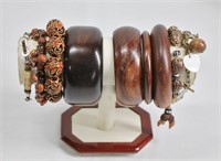 9pc Wooden Beaded / Bangle Bracelets