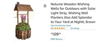 Wooden Wishing Wells with Solar Light Strip